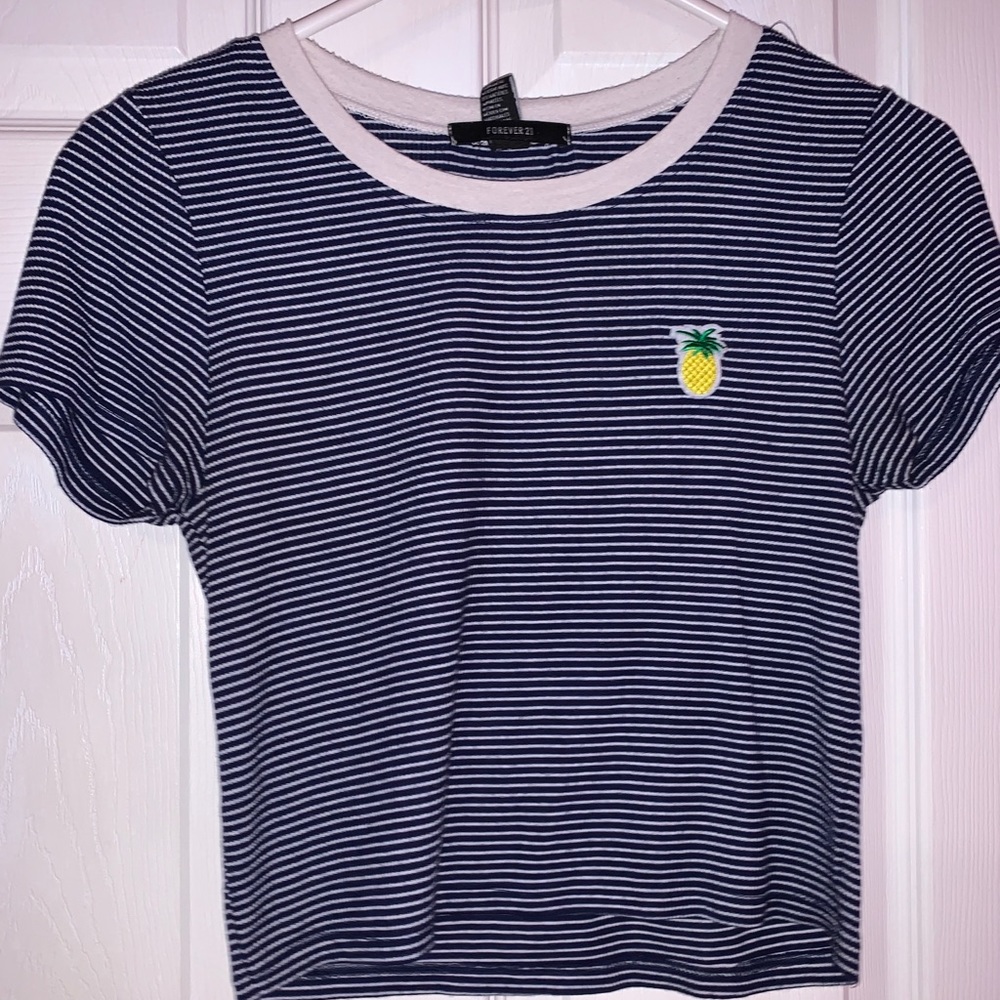 Striped pineapple crop top